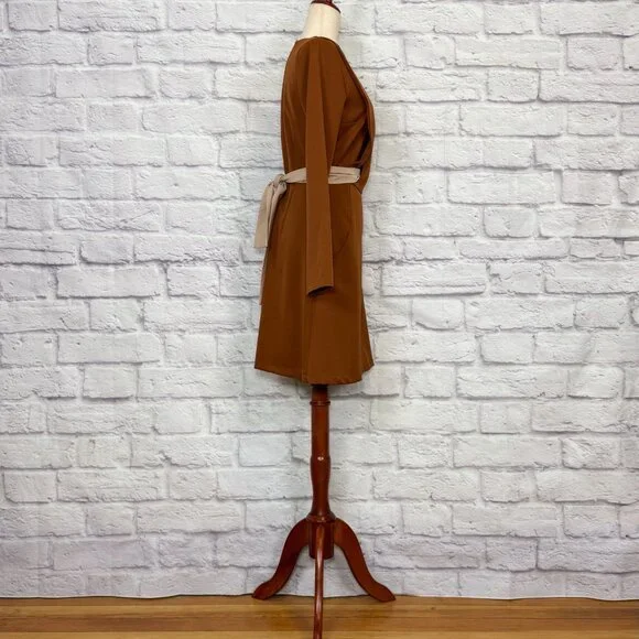 Bluzat Chestnut Brown Knee-Length Dress - Picture 3 of 6